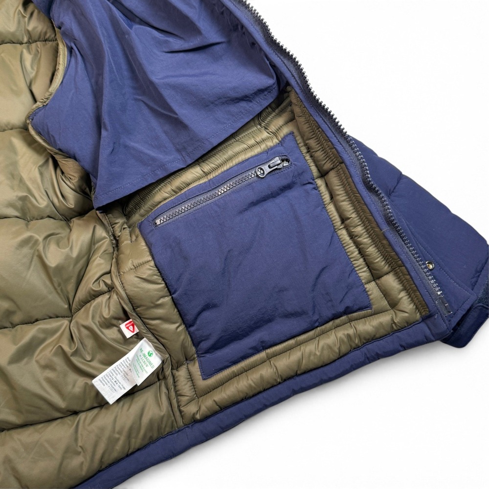 J Crew Nordic Puffer Jacket Mens Medium Navy Blue Primaloft Insulated AZ580 - Picture 9 of 14